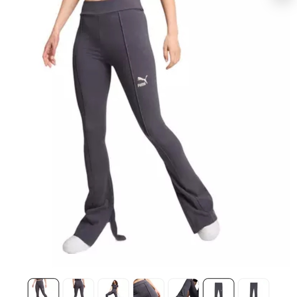 *****SOLD***** NWT PUMA Women's Classic Pintuck Flared Leggings-Grey - Picture 1 of 9